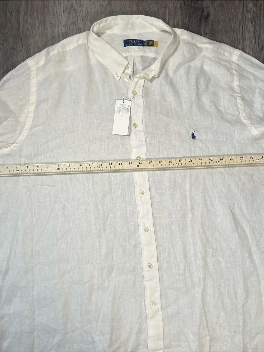 New Polo Ralph Lauren Shirt Mens 3XB White Solid Classic Fit Modern Linen Pony